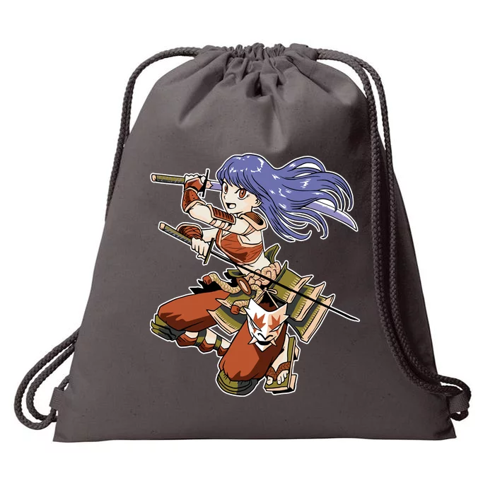 Samurai Anime Warrior Drawstring Bag