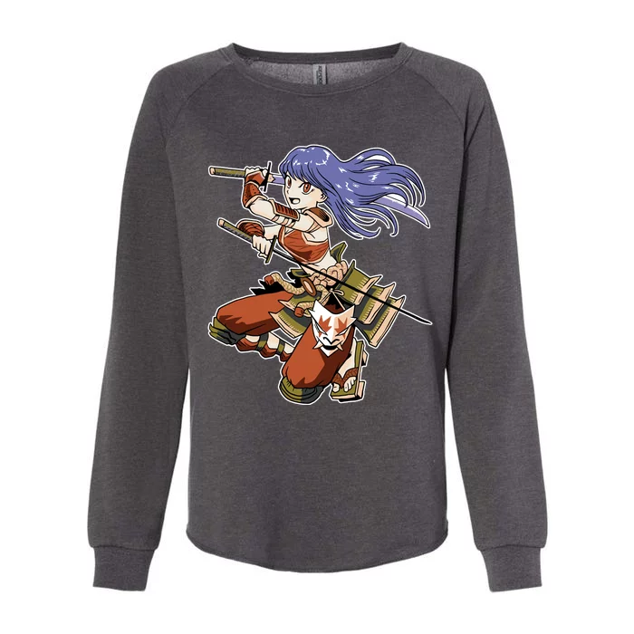 Samurai Anime Warrior Womens California Wash Sweatshirt