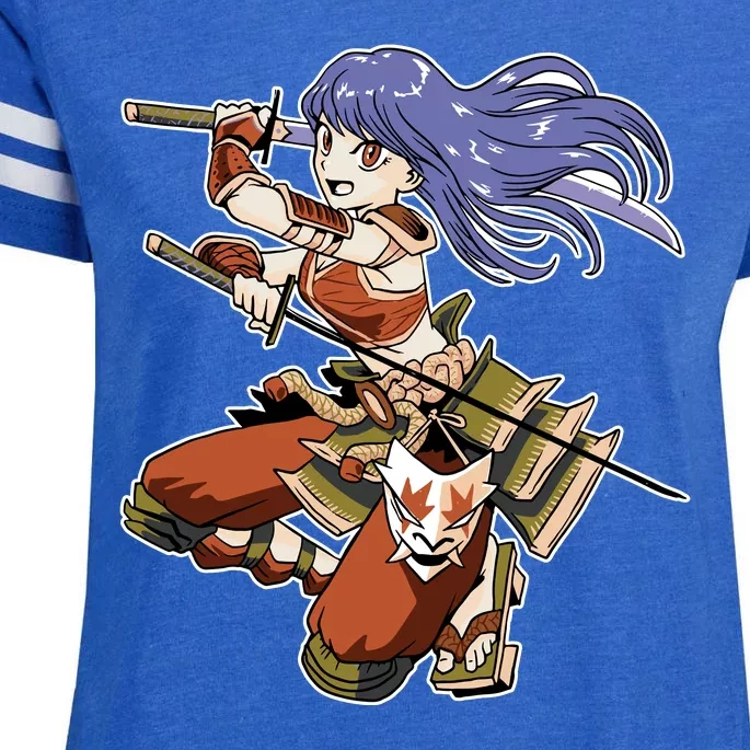 Samurai Anime Warrior Enza Ladies Jersey Football T-Shirt