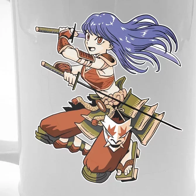 Samurai Anime Warrior Front & Back Beer Stein