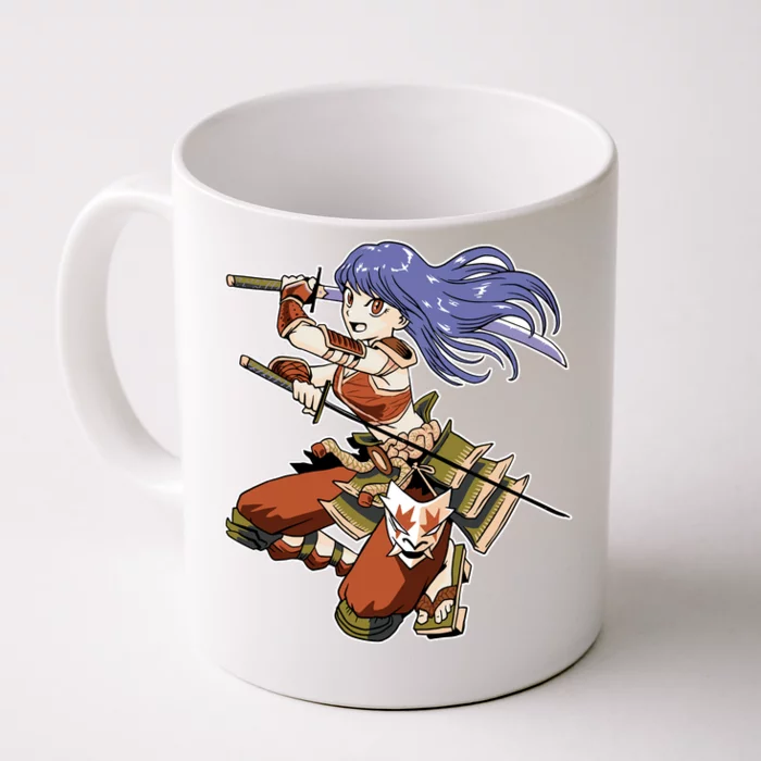 Samurai Anime Warrior Front & Back Coffee Mug