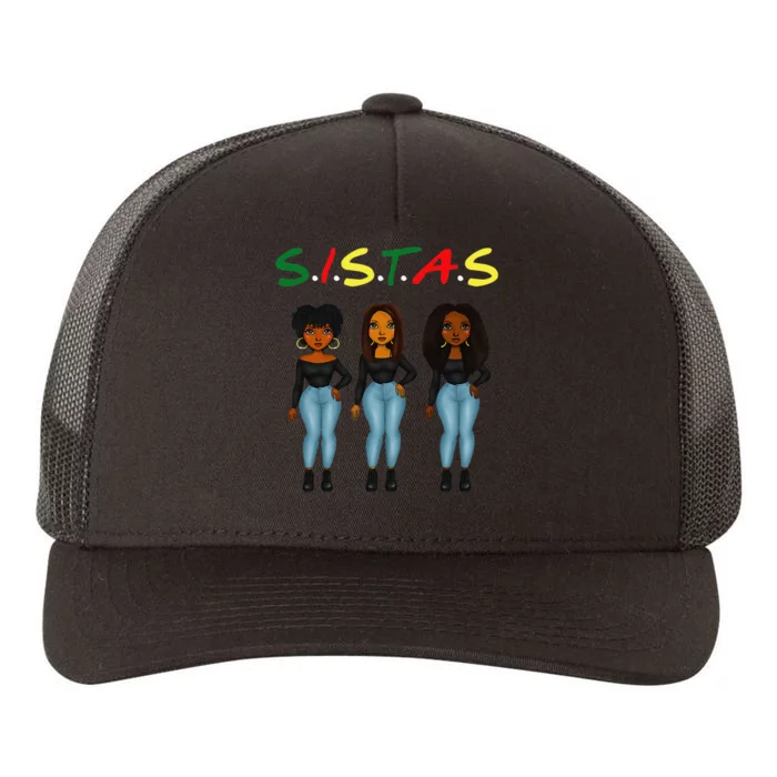 Sistas Afro Wo Together Proud Black Sistas Queen Melanin Yupoong Adult 5-Panel Trucker Hat