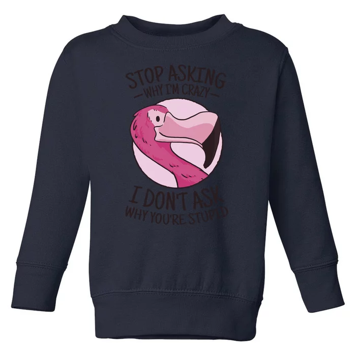 Stop Asking Why I'm Crazy I Don't Ask Why You're Stupid Toddler Sweatshirt