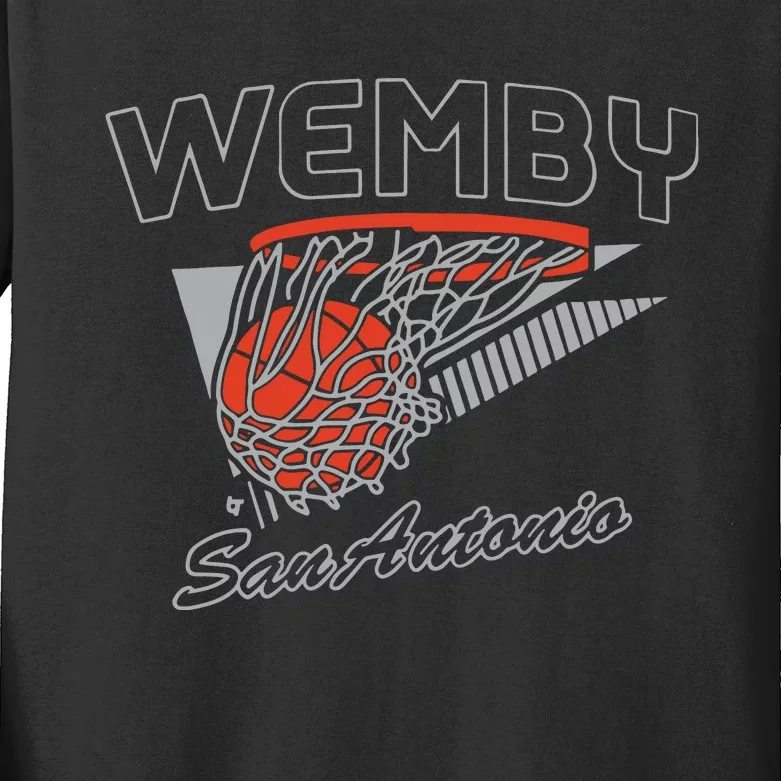 San Antonio Wemby Hoops Kids Long Sleeve Shirt