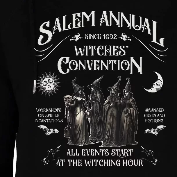 Salem Annual Witches Convention Witch Hours Since 1692 Womens Funnel Neck Pullover Hood