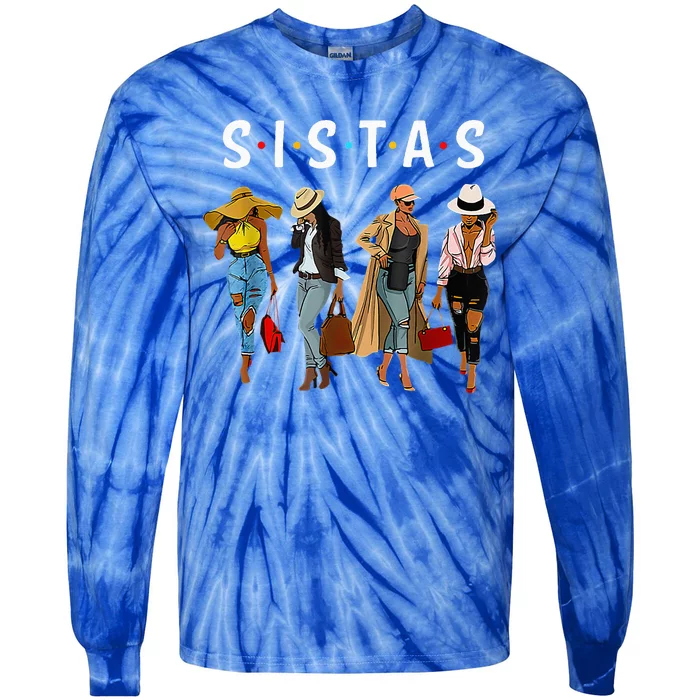 Sistas Afro Women Together Women Birthday Tie-Dye Long Sleeve Shirt