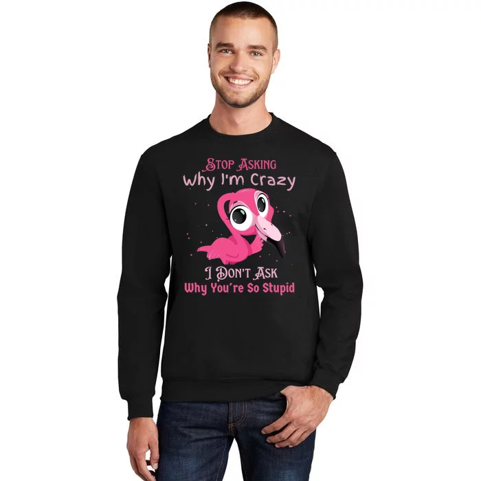 Stop Asking Why I'm Crazy I Don’t Ask Why You’re So Stupid Tall Sweatshirt