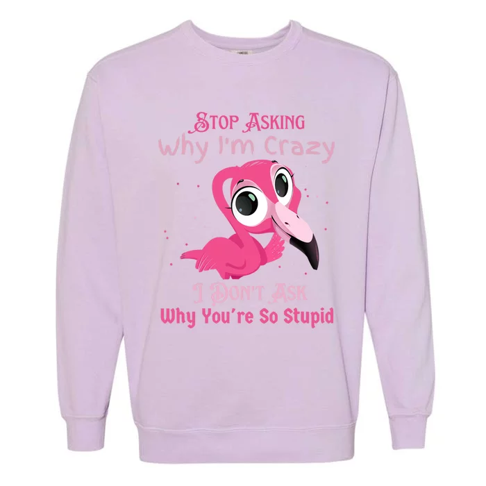 Stop Asking Why I'm Crazy I Don’t Ask Why You’re So Stupid Garment-Dyed Sweatshirt