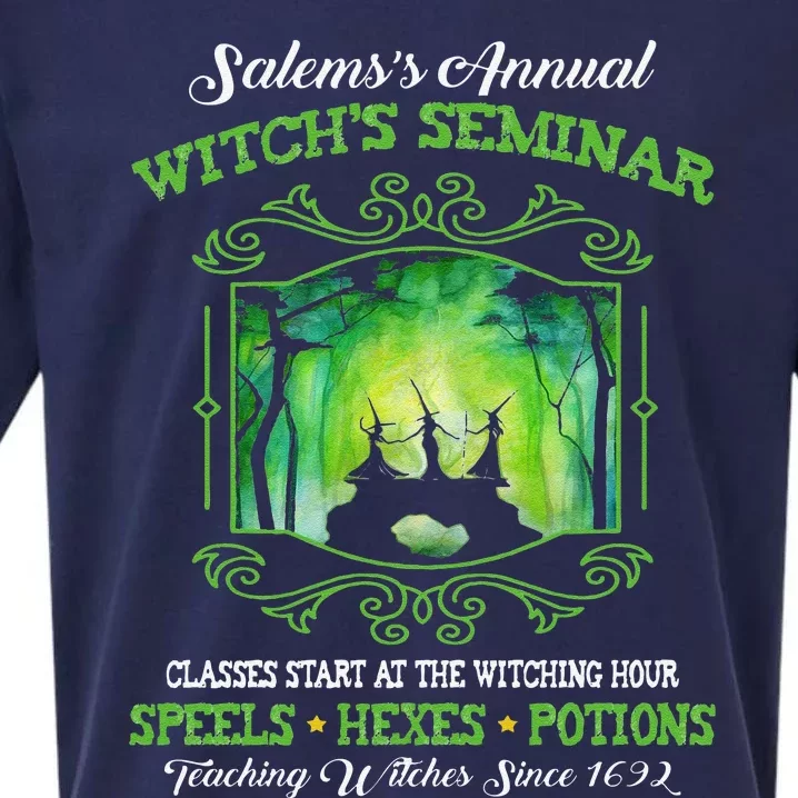 Salems Annual Witchs Seminar Witchcraft Halloween Costume Cute Sueded Cloud Jersey T-Shirt