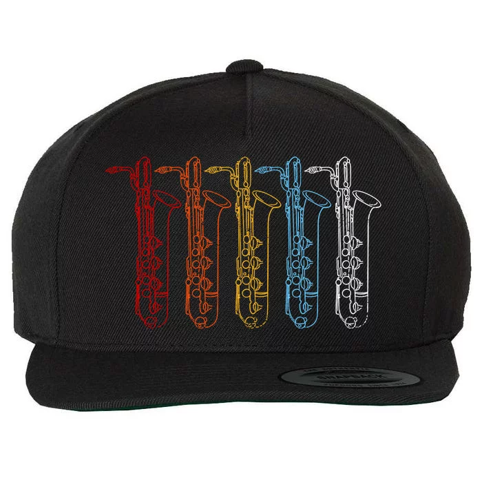 Saxophone Colors Wool Snapback Cap