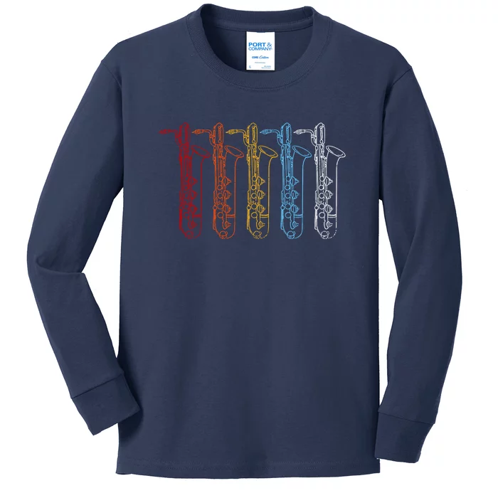 Saxophone Colors Kids Long Sleeve Shirt