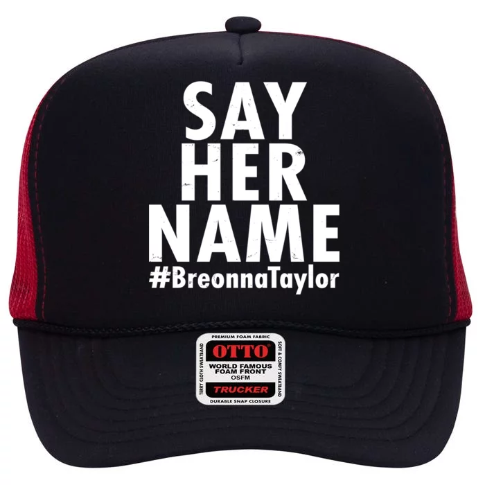 Say Her Name #Breonna Taylor BLM High Crown Mesh Trucker Hat