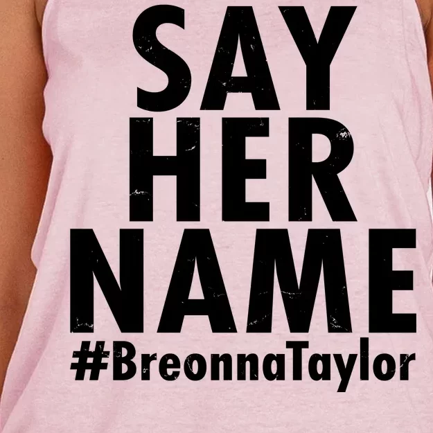 Say Her Name #Breonna Taylor BLM Women's Knotted Racerback Tank