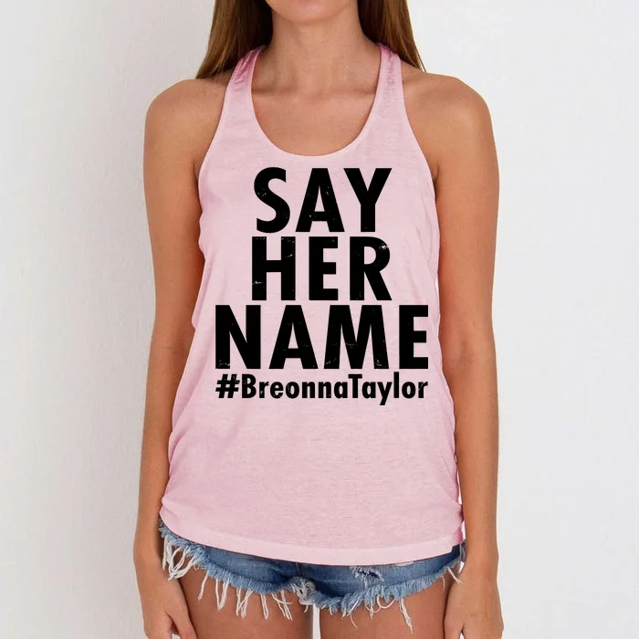 Say Her Name #Breonna Taylor BLM Women's Knotted Racerback Tank