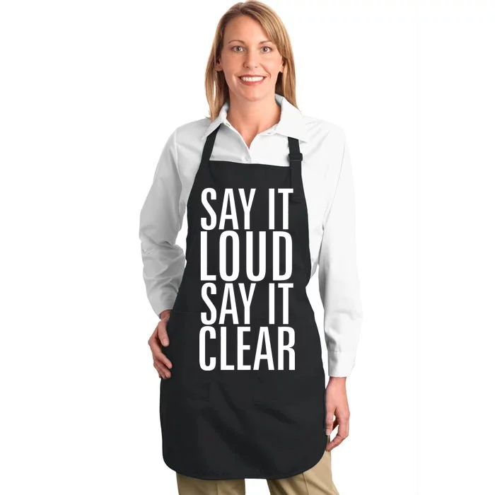 Say It Loud - Say It Clear - Resist Full-Length Apron With Pocket