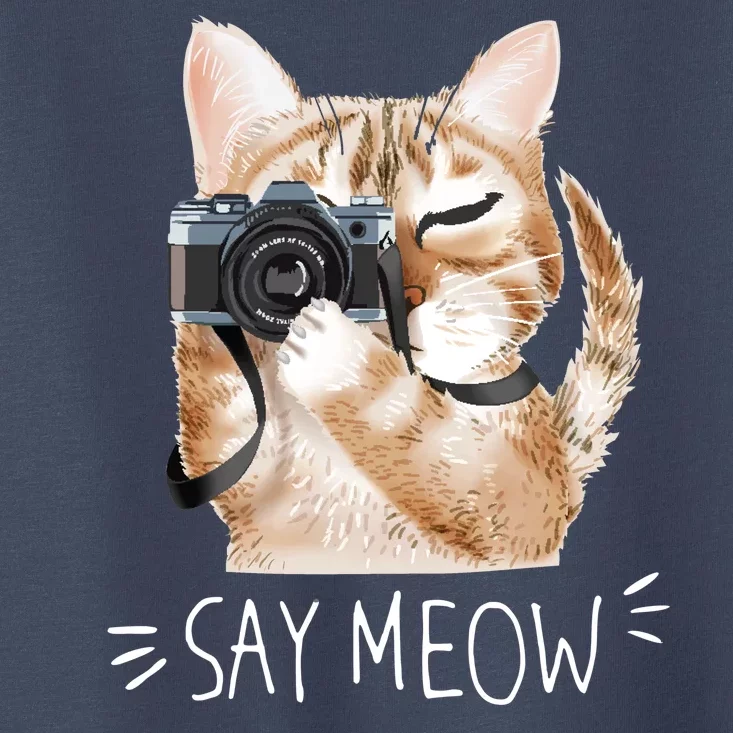 Say Meow Cute Cat Picture Toddler T-Shirt