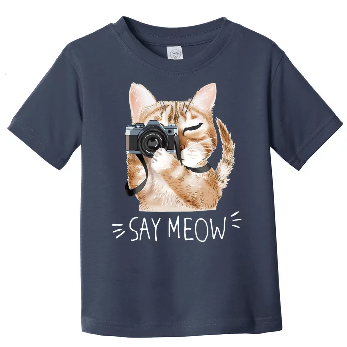 Say Meow Cute Cat Picture Toddler T-Shirt