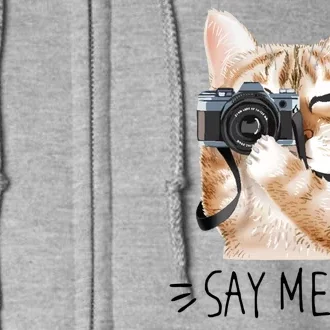 Say Meow Cute Cat Picture Full Zip Hoodie