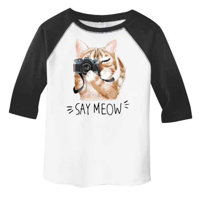 Say Meow Cute Cat Picture Toddler Fine Jersey T-Shirt