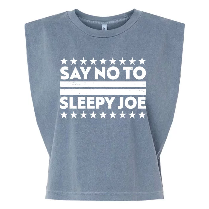 Say No To Sleepy Joe Pro-Trump Garment-Dyed Women's Muscle Tee