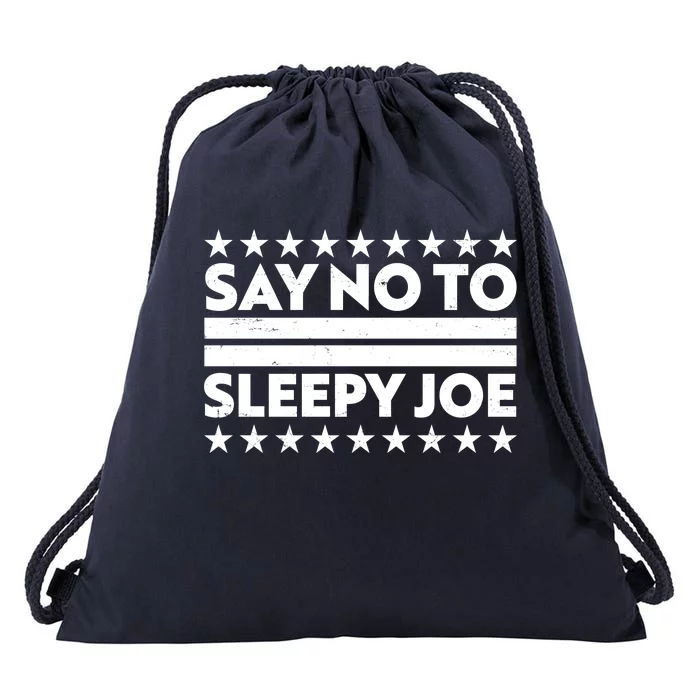 Say No To Sleepy Joe Pro-Trump Drawstring Bag