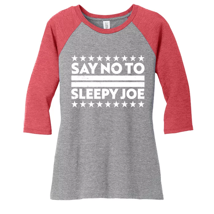 Say No To Sleepy Joe Pro-Trump Women's Tri-Blend 3/4-Sleeve Raglan Shirt