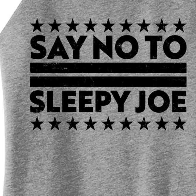 Say No To Sleepy Joe Pro-Trump Women’s Perfect Tri Rocker Tank