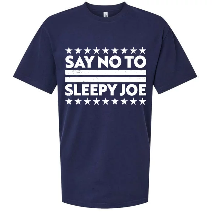 Say No To Sleepy Joe Pro-Trump Sueded Cloud Jersey T-Shirt