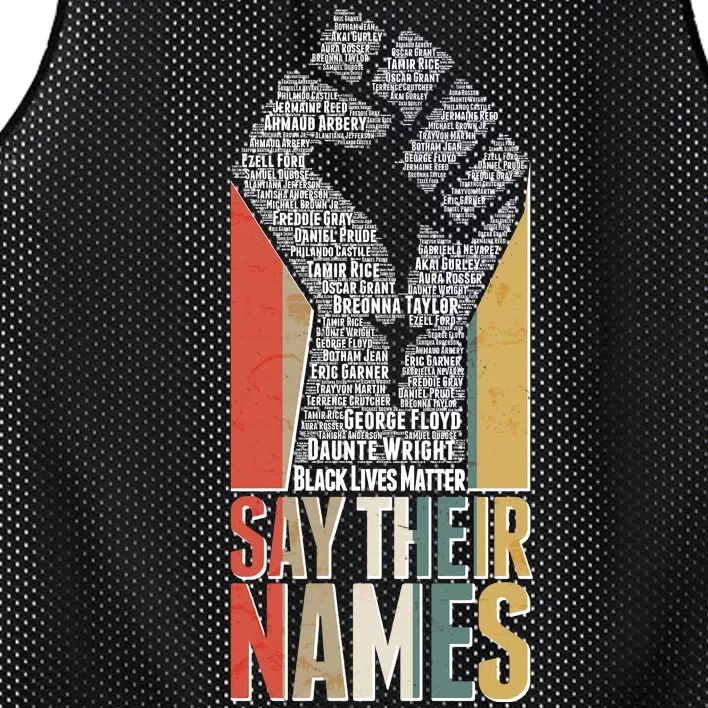 Say Their Names Black Lives Matter Remembering Victim Names Mesh Reversible Basketball Jersey Tank