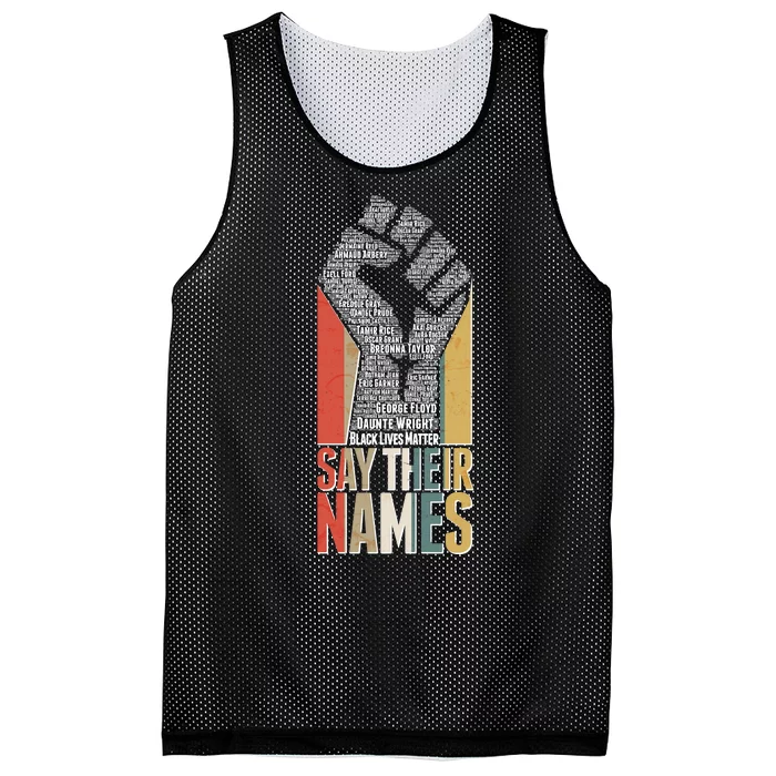 Say Their Names Black Lives Matter Remembering Victim Names Mesh Reversible Basketball Jersey Tank