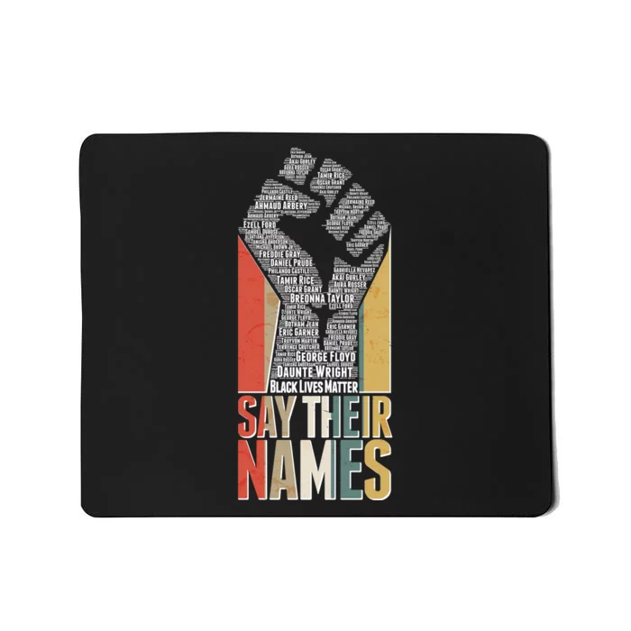 Say Their Names Black Lives Matter Remembering Victim Names Mousepad