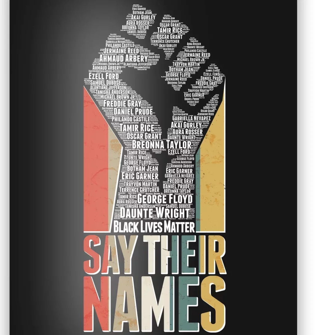 Say Their Names Black Lives Matter Remembering Victim Names Poster