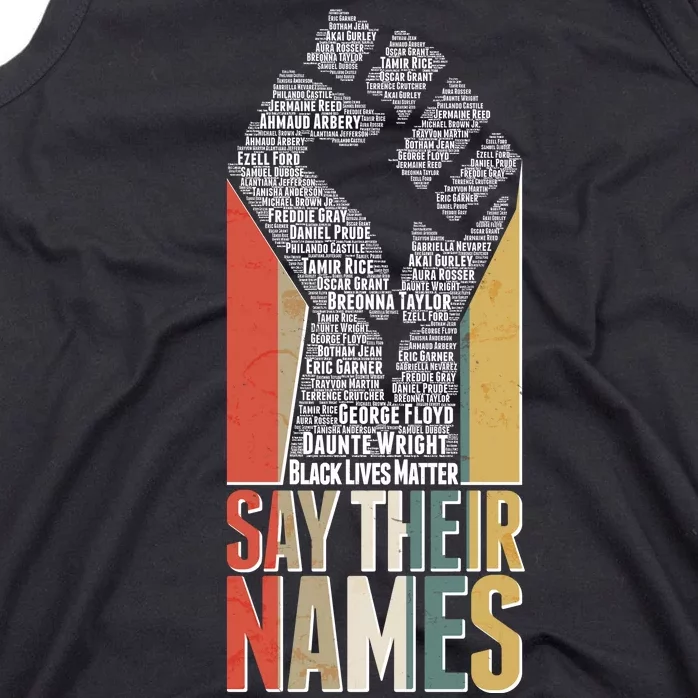 Say Their Names Black Lives Matter Remembering Victim Names Tank Top