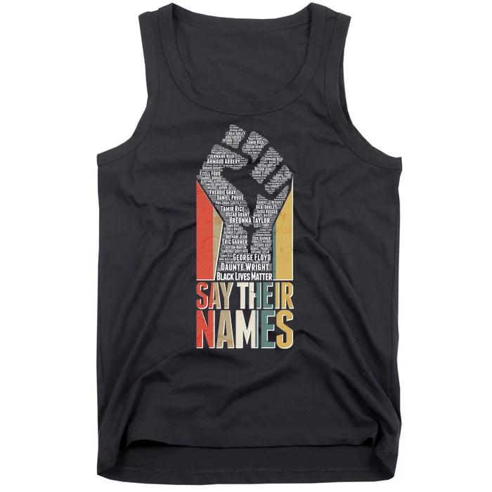 Say Their Names Black Lives Matter Remembering Victim Names Tank Top