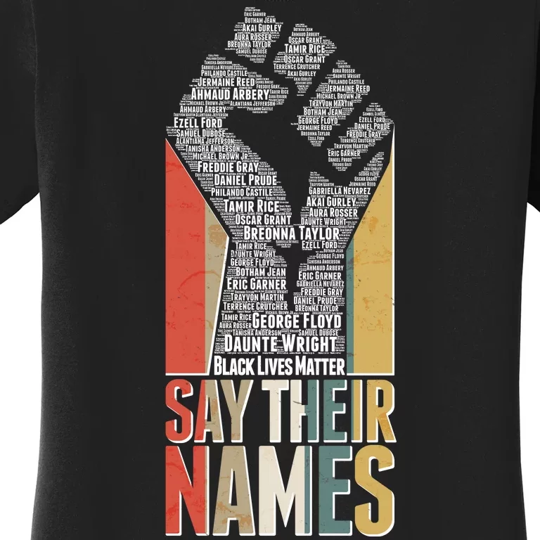 Say Their Names Black Lives Matter Remembering Victim Names Women's T-Shirt