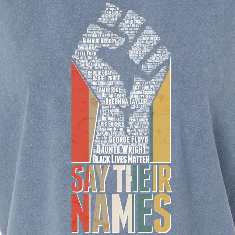 Say Their Names Black Lives Matter Remembering Victim Names Garment-Dyed Women's Muscle Tee