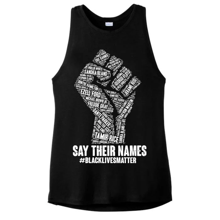 Say Their Names #BLACKLIVESMATTER Ladies Tri-Blend Wicking Tank