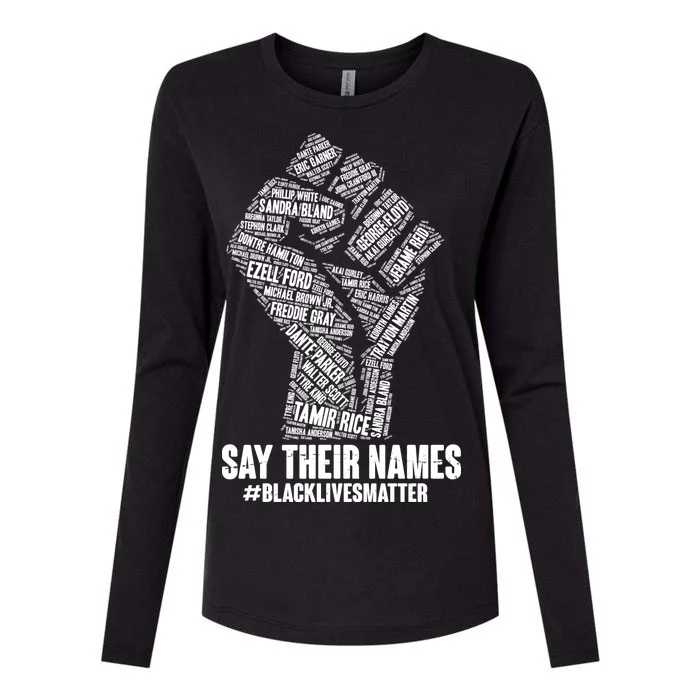 Say Their Names #BLACKLIVESMATTER Womens Cotton Relaxed Long Sleeve T-Shirt