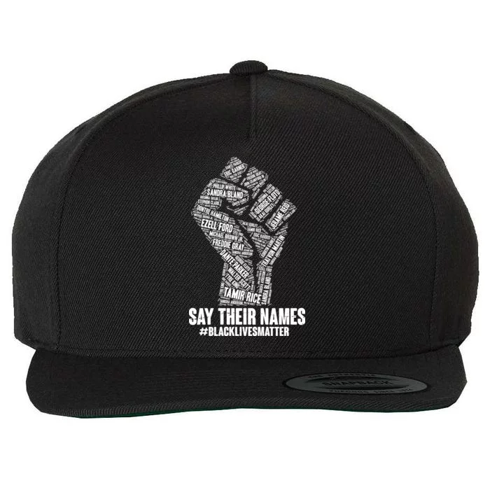 Say Their Names #BLACKLIVESMATTER Wool Snapback Cap