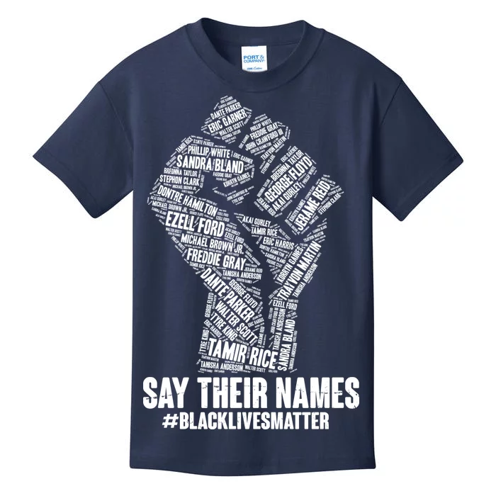 Say Their Names #BLACKLIVESMATTER Kids T-Shirt