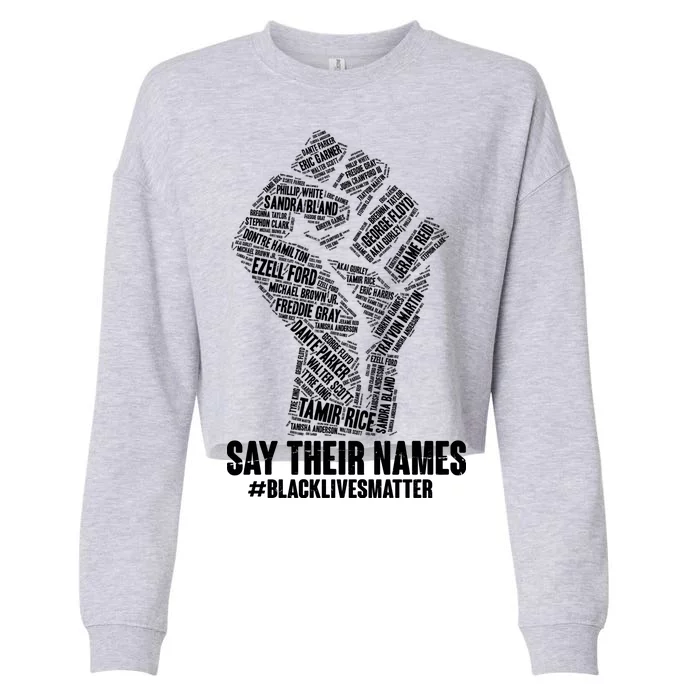 Say Their Names #BLACKLIVESMATTER Cropped Pullover Crew