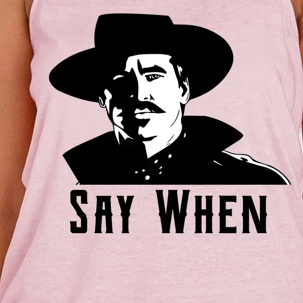 Say When Classic Movie Quote Women's Knotted Racerback Tank