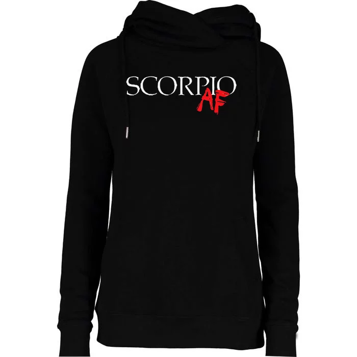 Scorpio AF Zodiac Star Sign Astrology Minimalist Womens Funnel Neck Pullover Hood