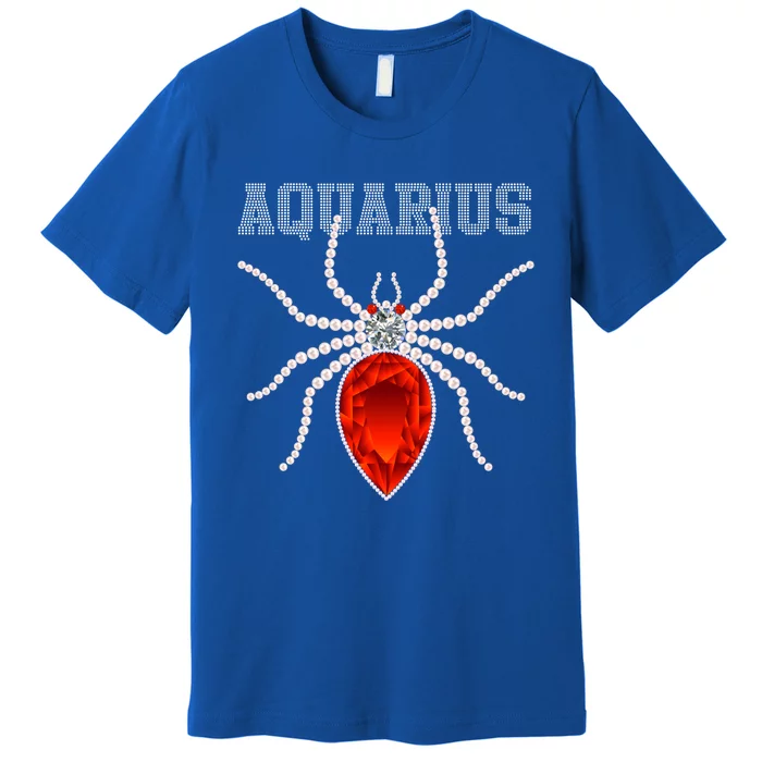 Spider Aquarius Zodiac Gift Premium T-Shirt