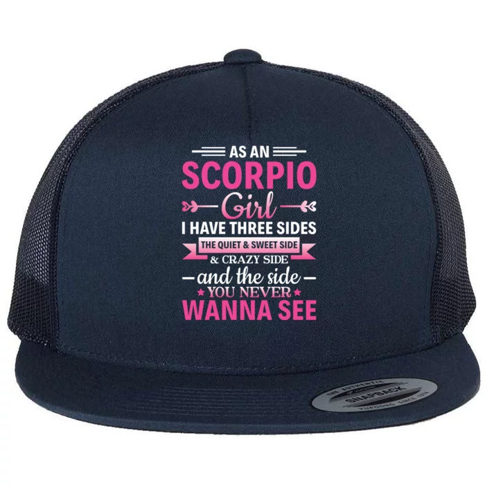 Scorpio Astrology Zodiac Sign Horoscope Scorpio Cute Gift Flat Bill Trucker Hat