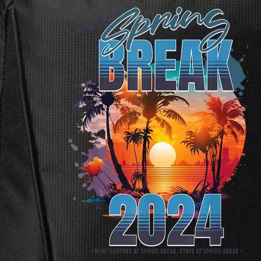 Spring Break 2024 Retro Beach Scene Matching City Backpack