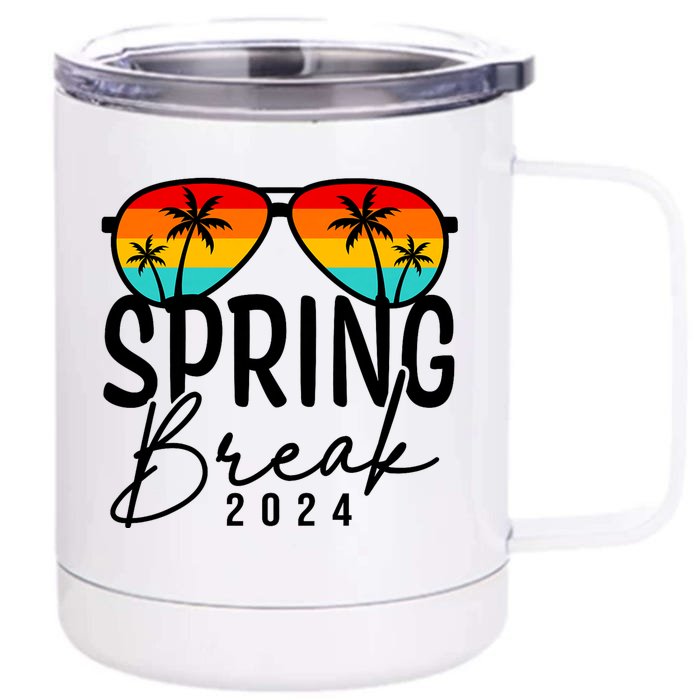 Spring Break 2024 Beach Week Group Vacation Matching Front & Back 12oz Stainless Steel Tumbler Cup