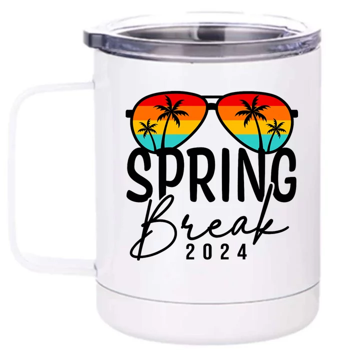 Spring Break 2024 Beach Week Group Vacation Matching Front & Back 12oz Stainless Steel Tumbler Cup