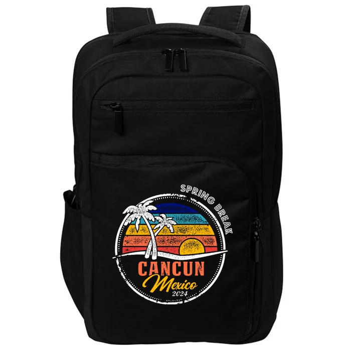 Spring Break 2024 Cancun Retro Sunset Impact Tech Backpack