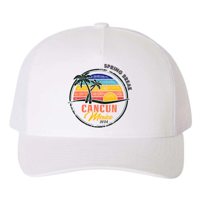 Spring Break 2024 Cancun Retro Sunset Yupoong Adult 5-Panel Trucker Hat